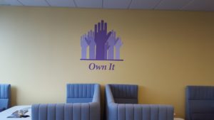 Remind your employees about your business philosophy with creative wall graphics.