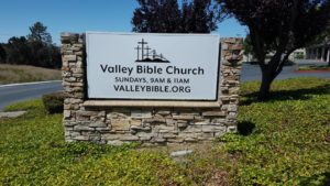 Valley Bible Exterior Signage is an attractive feature that draws attention to the church.